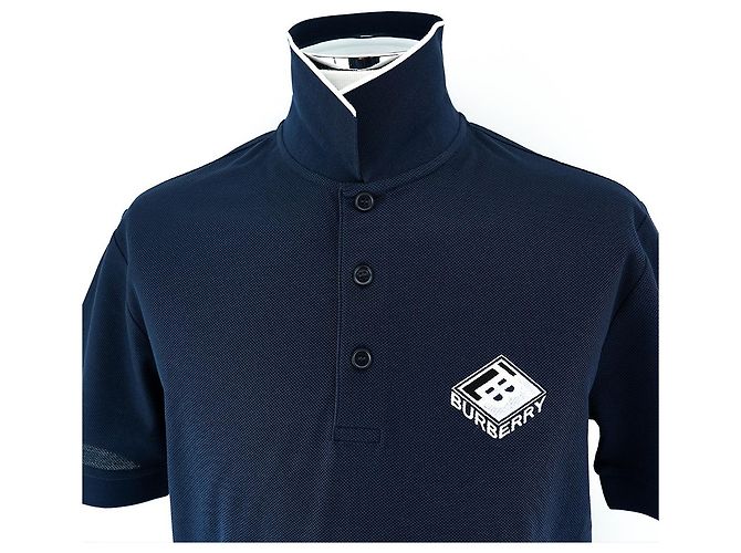 Burberry Polo PK da Uomo Aiden Blu Navy - vista 7