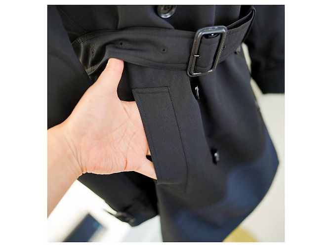 Burberry Trench coat a quadri da donna Harbourne Nero - vista 19