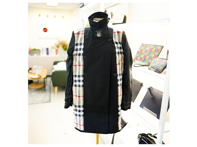 Burberry Trench coat a quadri da donna Harbourne Nero - vista 9