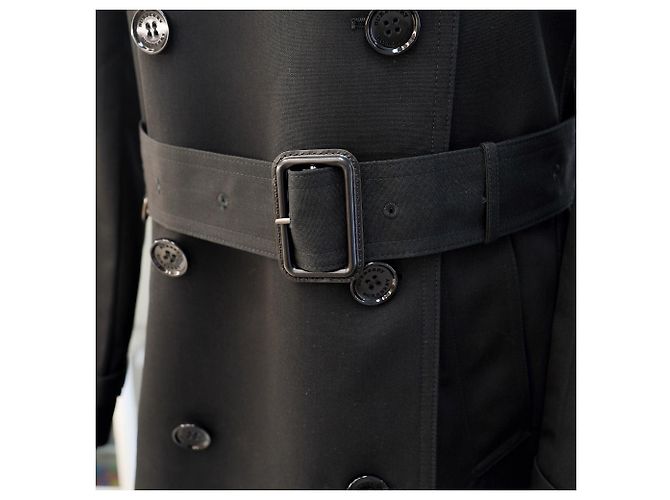 Burberry Abrigo Trench Largo HARBOURNE NEGRO - vista 10