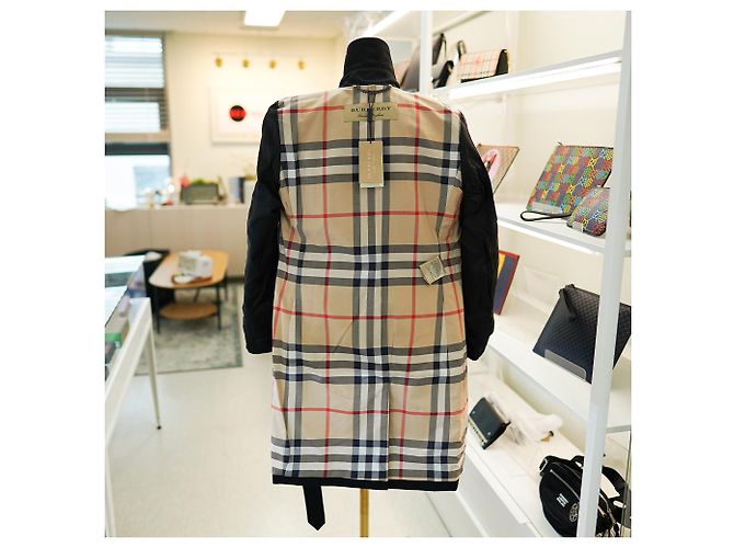Burberry Abrigo Trench Largo HARBOURNE NEGRO - vista 18