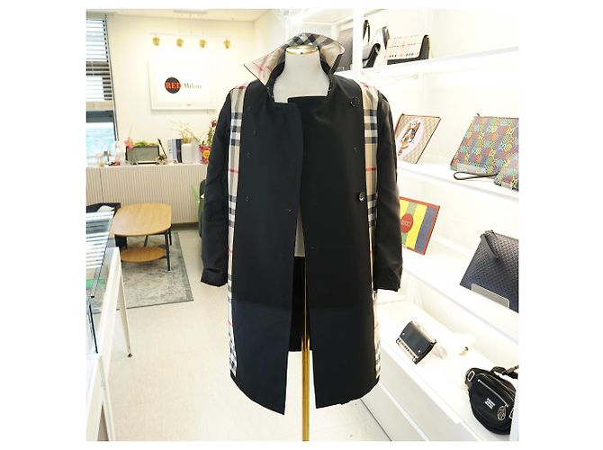 Burberry Abrigo Trench Largo HARBOURNE NEGRO - vista 20