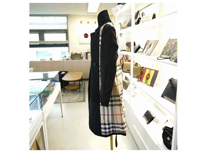 Burberry Abrigo Trench Largo HARBOURNE NEGRO - vista 21