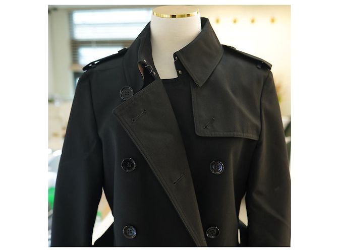 Burberry Abrigo Trench Largo HARBOURNE NEGRO - vista 22