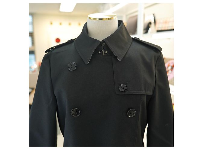 Burberry Abrigo Trench Largo HARBOURNE NEGRO - vista 8