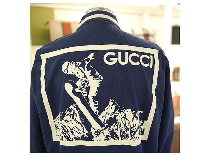 Gucci Camicia Polo PK a maniche lunghe in cotone blu navy per uomo - vista 10