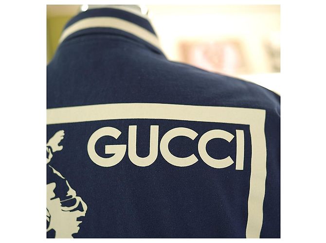 Gucci Camicia Polo PK a maniche lunghe in cotone blu navy per uomo - vista 11