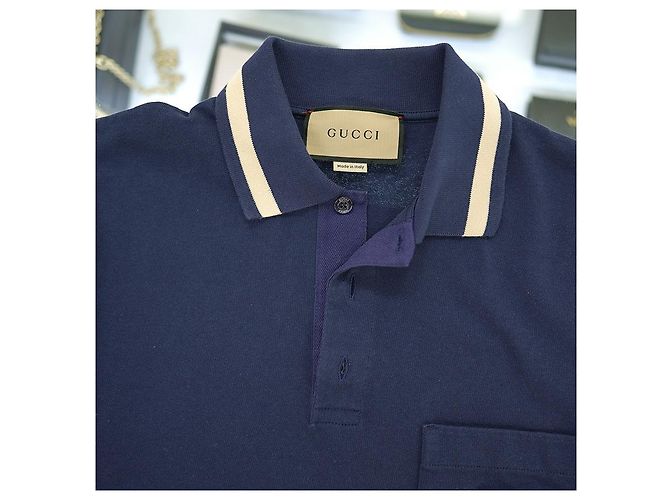 Gucci Camicia Polo PK a maniche lunghe in cotone blu navy per uomo - vista 21