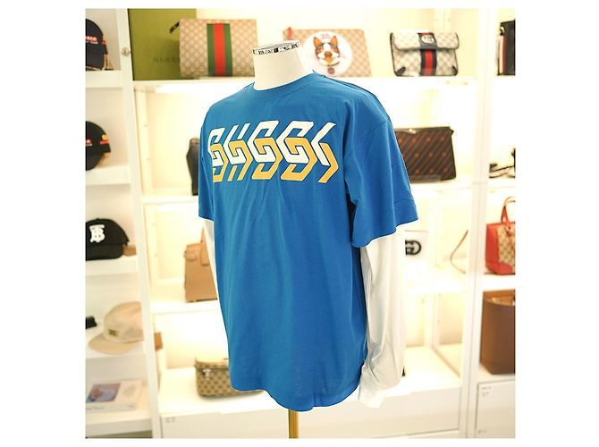 Gucci Langarm-Lagen-T-Shirt XJEUN aus Baumwolle in Blau - Ansicht 3