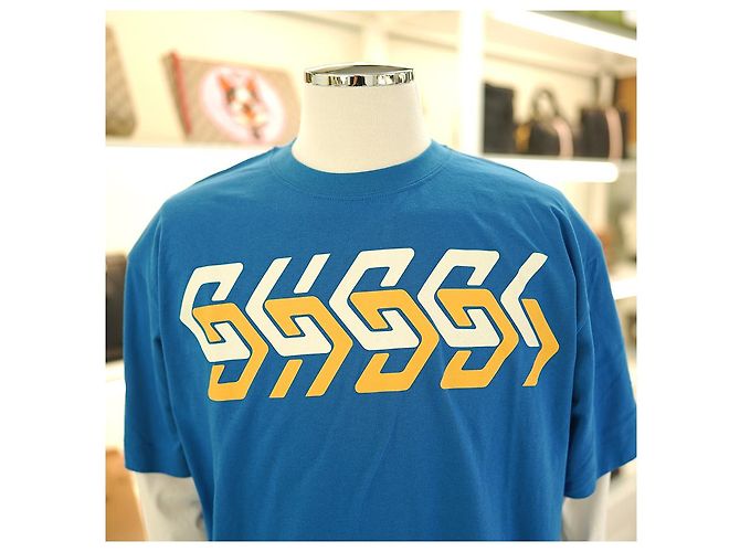 Gucci Langarm-Lagen-T-Shirt XJEUN aus Baumwolle in Blau - Ansicht 4