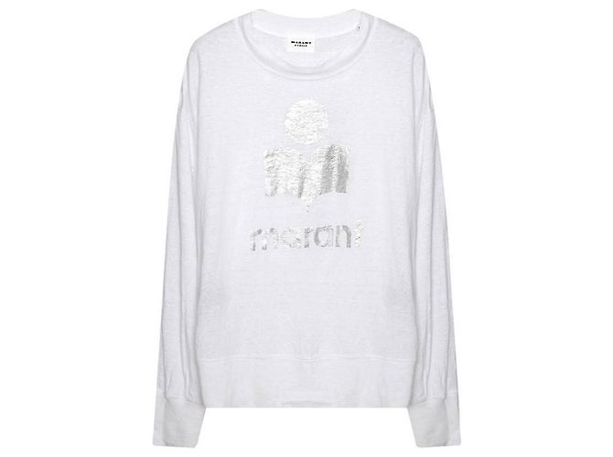 Isabel Marant Leinen Langarm-T-Shirt Weiß - Ansicht 4