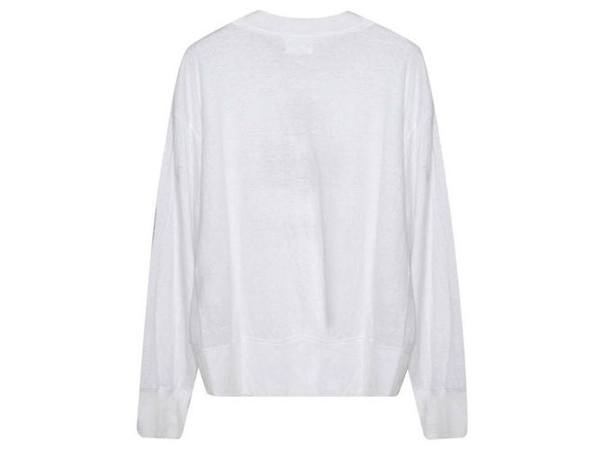 Isabel Marant Leinen Langarm-T-Shirt Weiß - Ansicht 5