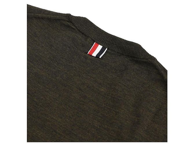 Thom Browne Diagonal gestricktes Wollarmband Grün - Ansicht 6