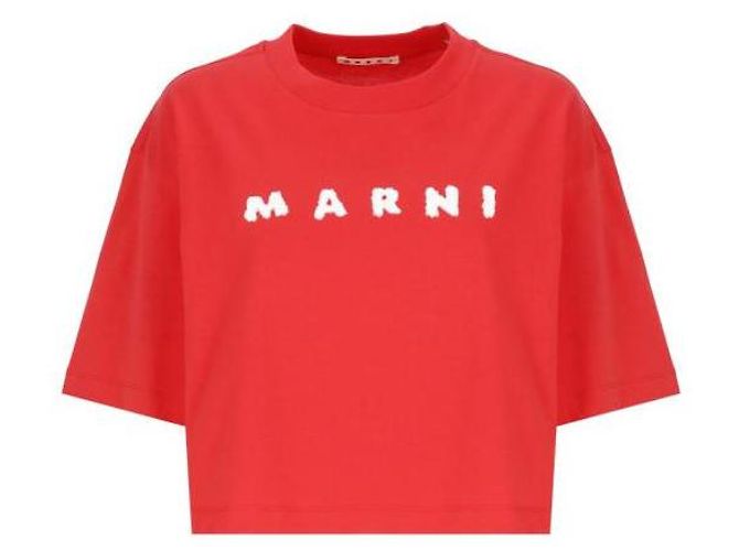 Marni Boxy T-Shirt mit Logo-Detail Rot - Ansicht 4