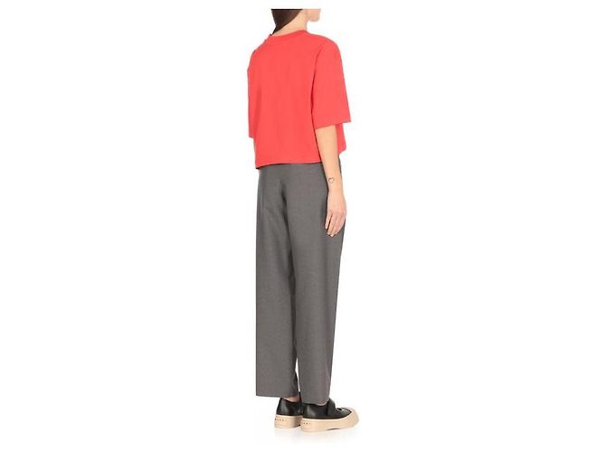 Marni Boxy T-Shirt mit Logo-Detail Rot - Ansicht 7