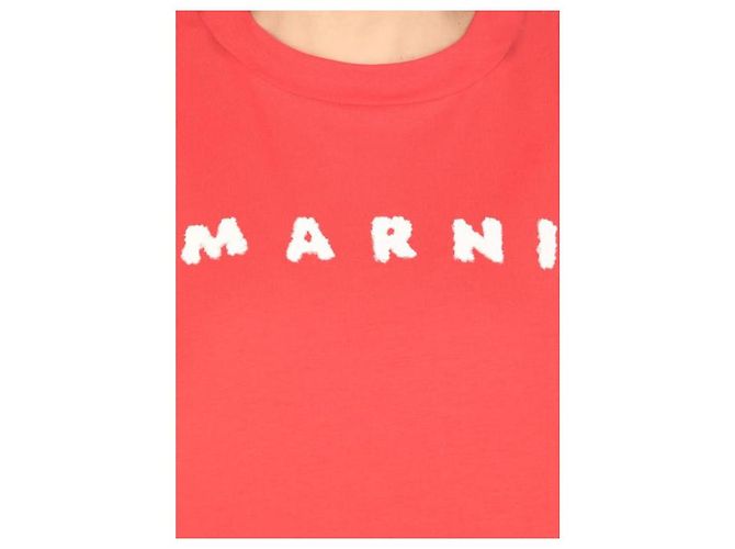 Marni Boxy T-Shirt mit Logo-Detail Rot - Ansicht 8