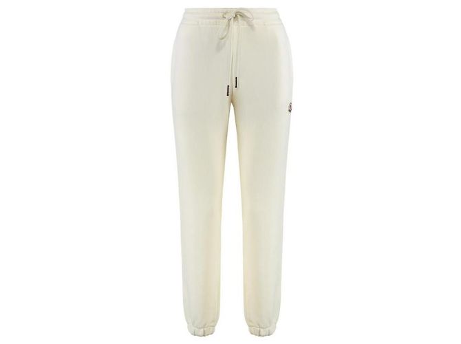 Moncler Pantalones de chándal de algodón con parche de logo Blanco - vista 4