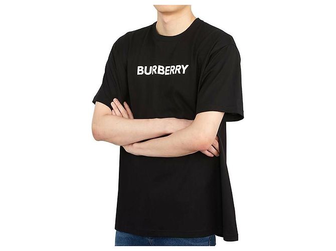 Burberry Oversized T-Shirt aus Baumwolle mit Logo-Print Schwarz - Ansicht 7