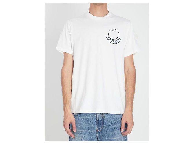 Moncler Baumwoll-T-Shirt mit Logo-Druck Weiß - Ansicht 4