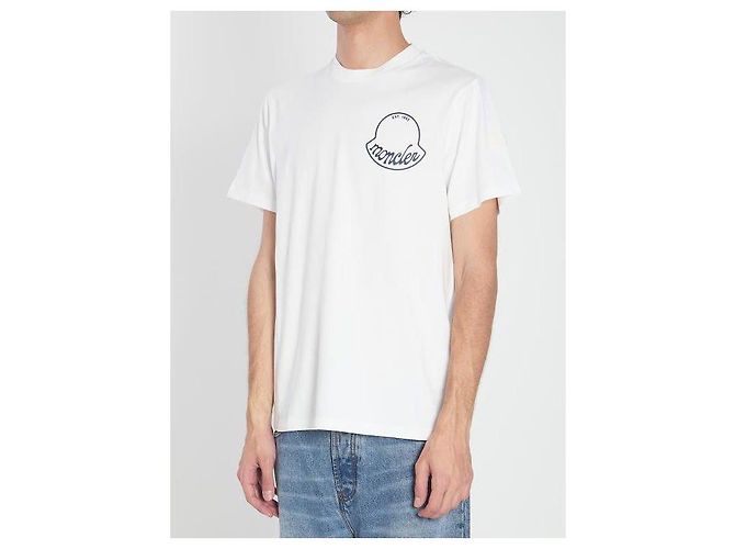 Moncler Baumwoll-T-Shirt mit Logo-Druck Weiß - Ansicht 5