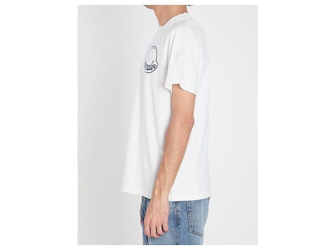 Moncler Baumwoll-T-Shirt mit Logo-Druck Weiß - Ansicht 6