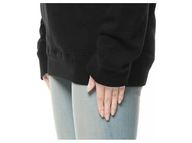 Saint Laurent Moletom com capuz com logo impresso Preto - vista 7