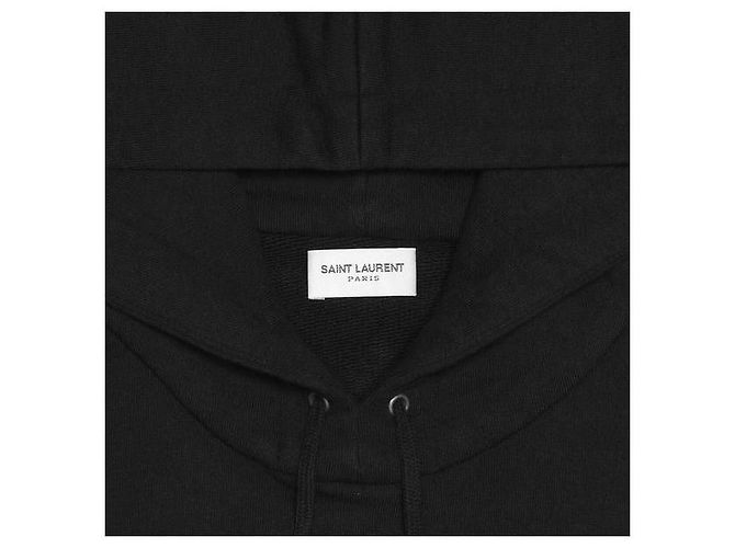 Saint Laurent Moletom com capuz com logo impresso Preto - vista 8