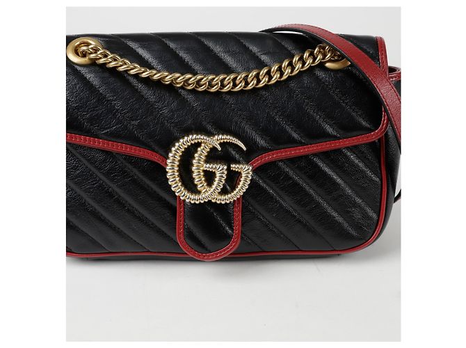 Gucci Borsa a Spalla Incrociata GG Marmont Piccola Nero - vista 2