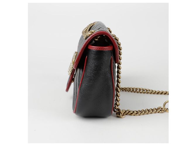 Gucci Borsa a Spalla Incrociata GG Marmont Piccola Nero - vista 3