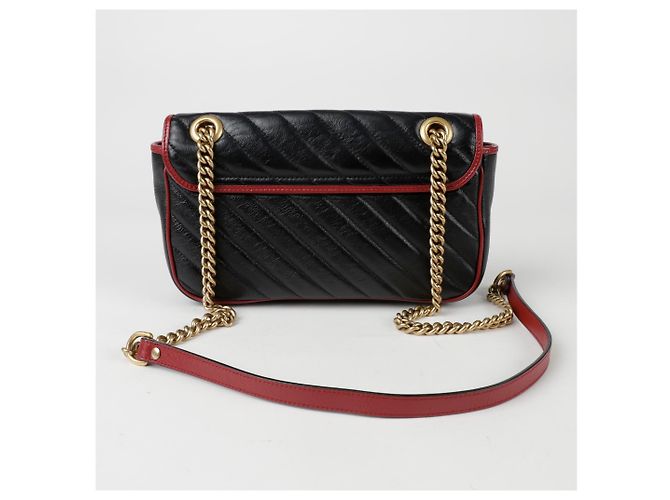 Gucci Borsa a Spalla Incrociata GG Marmont Piccola Nero - vista 4