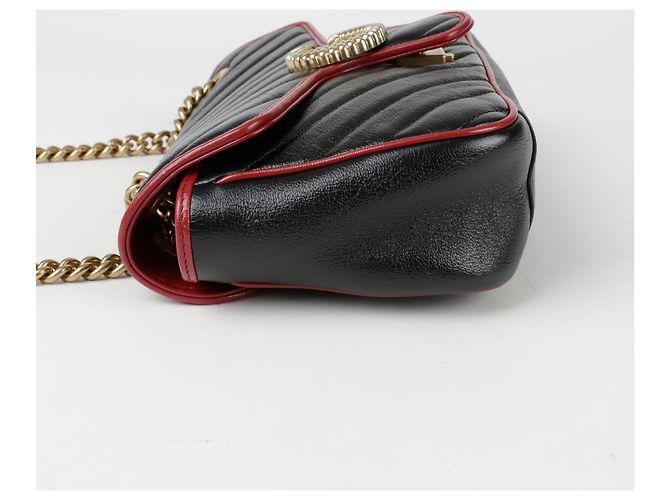Gucci Borsa a Spalla Incrociata GG Marmont Piccola Nero - vista 5