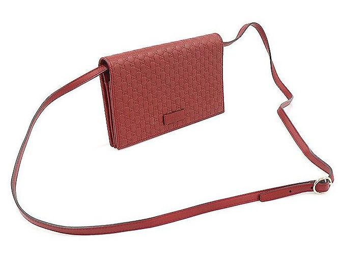 Borsa a tracolla in pelle Microguccissima con logo GG rosso - vista 2