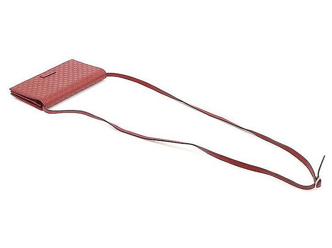 Borsa a tracolla in pelle Microguccissima con logo GG rosso - vista 3