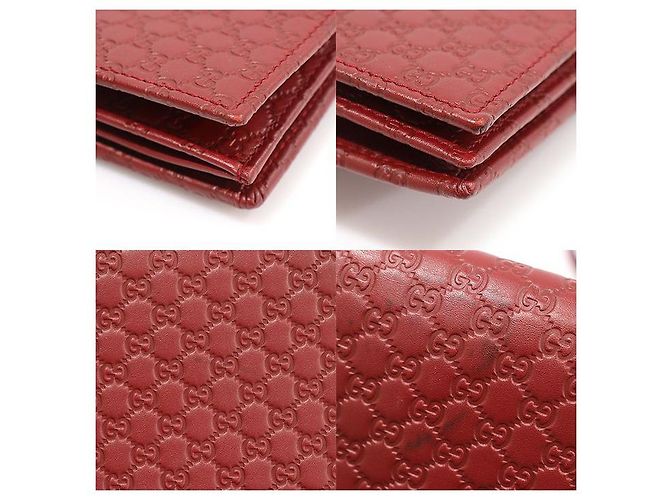 Borsa a tracolla in pelle Microguccissima con logo GG rosso - vista 6