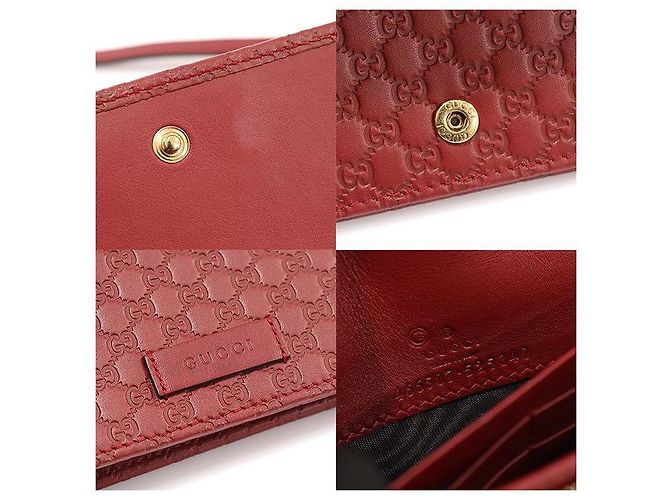 Borsa a tracolla in pelle Microguccissima con logo GG rosso - vista 7