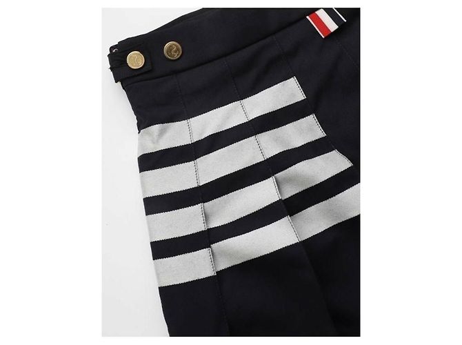 Thom Browne Saia plissada de lã com tecelagem simples e aba Azul - vista 9