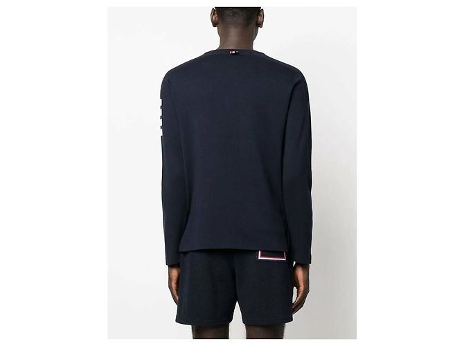 Thom Browne T-shirt a maniche lunghe in cotone - vista 5