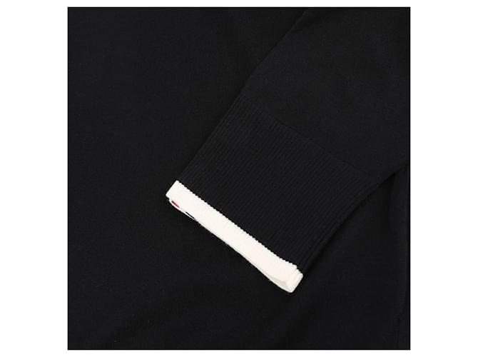 Thom Browne Gestreifter Rundhals-Pullover aus Wolle Schwarz - Ansicht 9