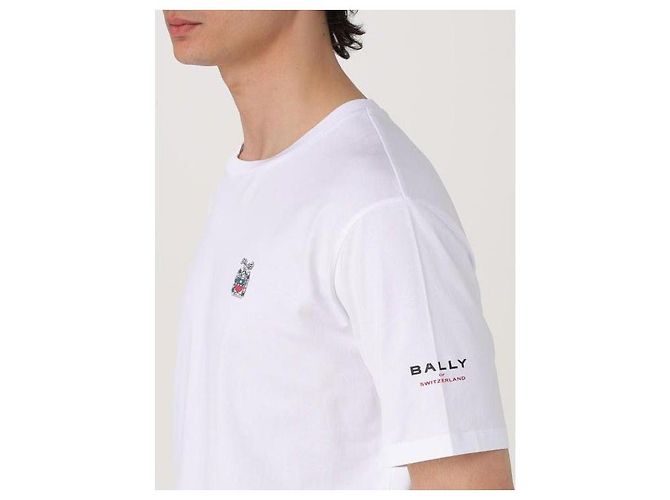 Bally Kurzarm-T-Shirt mit Wappen-Logo Weiß - Ansicht 8
