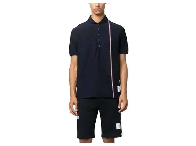 Thom Browne Gestreiftes Polohemd Blau - Ansicht 5