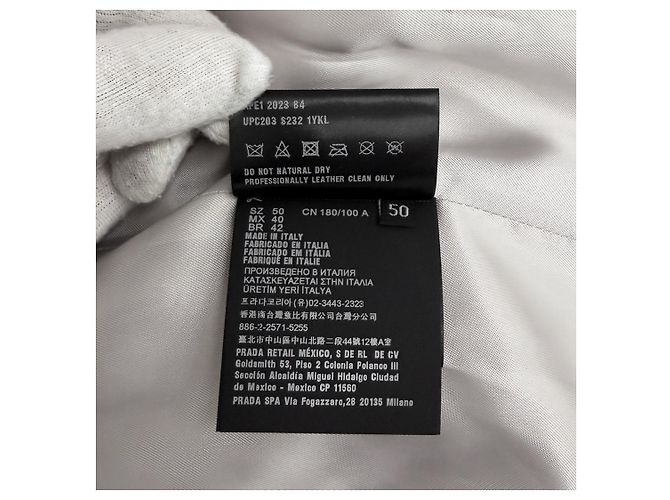 Prada Men's Napa Leather Triangular Logo Lambskin Short Sleeve Shirt Jacket Beige Brown - view 12