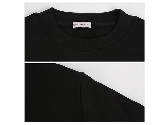 Moletom de manga longa com patch logo Moncler Preto - vista 2
