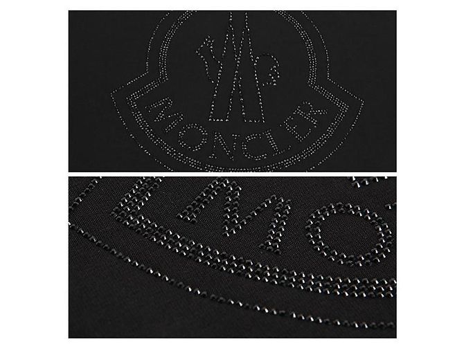 Moletom de manga longa com patch logo Moncler Preto - vista 4