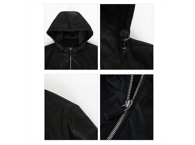 Prada Giacca a vento in nylon con cappuccio e logo Nero - vista 4