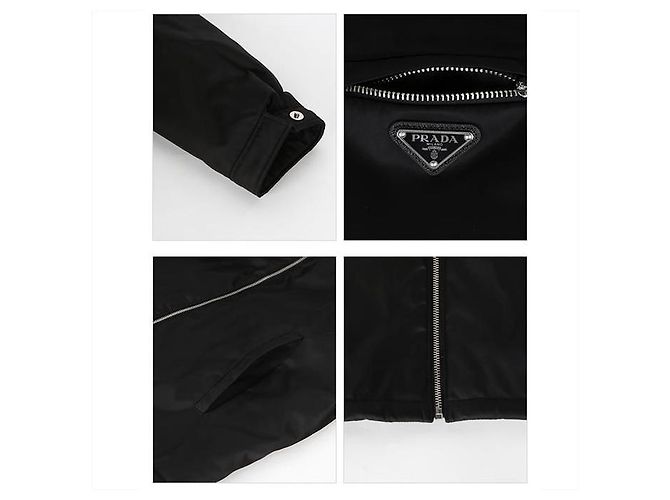 Prada Giacca a vento in nylon con cappuccio e logo Nero - vista 5