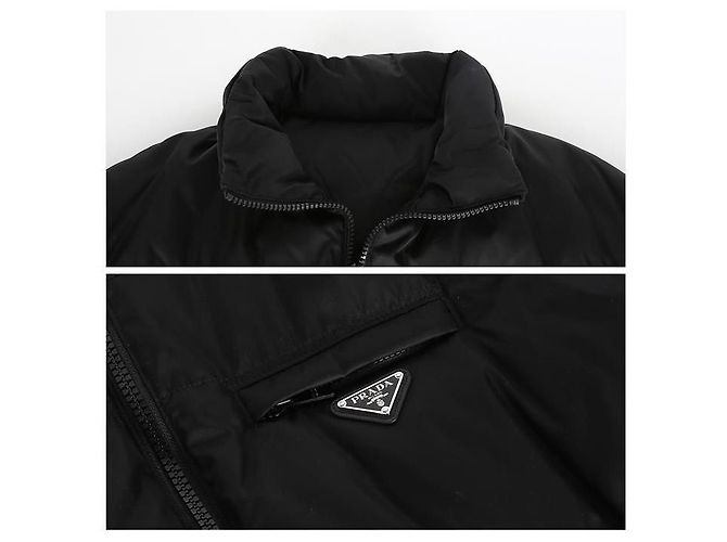 Prada Logo Re-Nylon Down Padding Black - vista 14