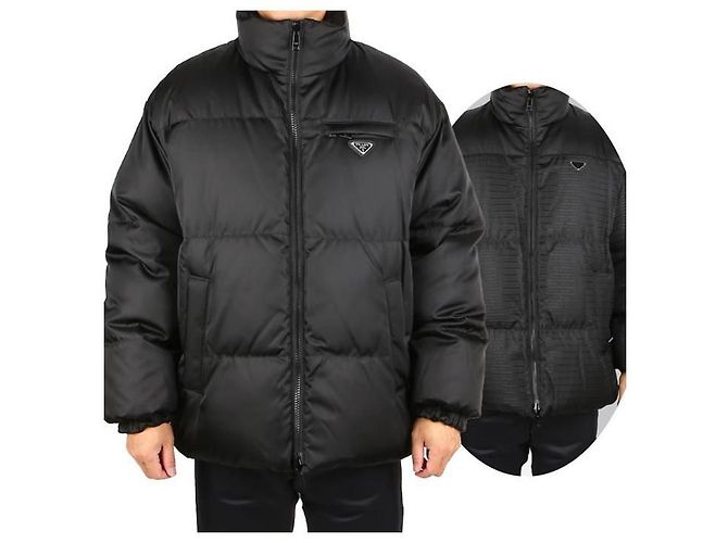 Prada Logo Re-Nylon Down Padding Black - vista 9