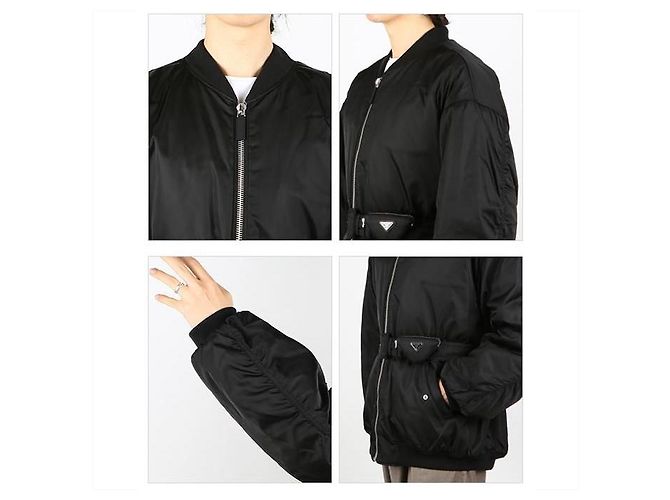Prada Re-Nylon Belt Bomber Jacket - view 3
