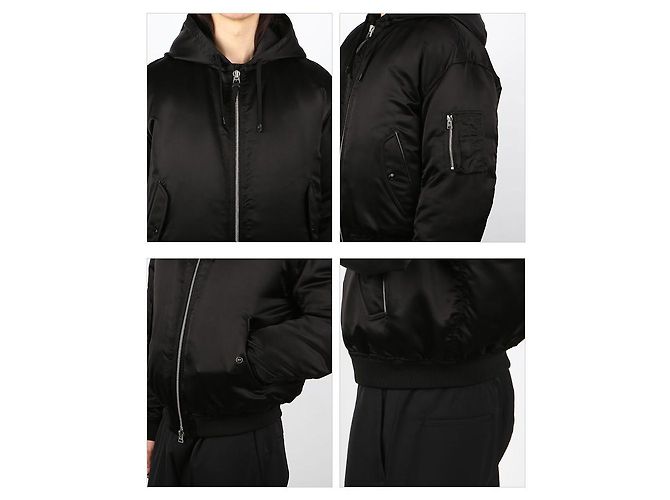 Tom Ford Giacca Bomber con Cappuccio da Uomo Nero - vista 3