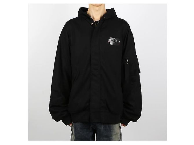 Balenciaga Giacca Bomber con Cappuccio Imbottita Nero - vista 11